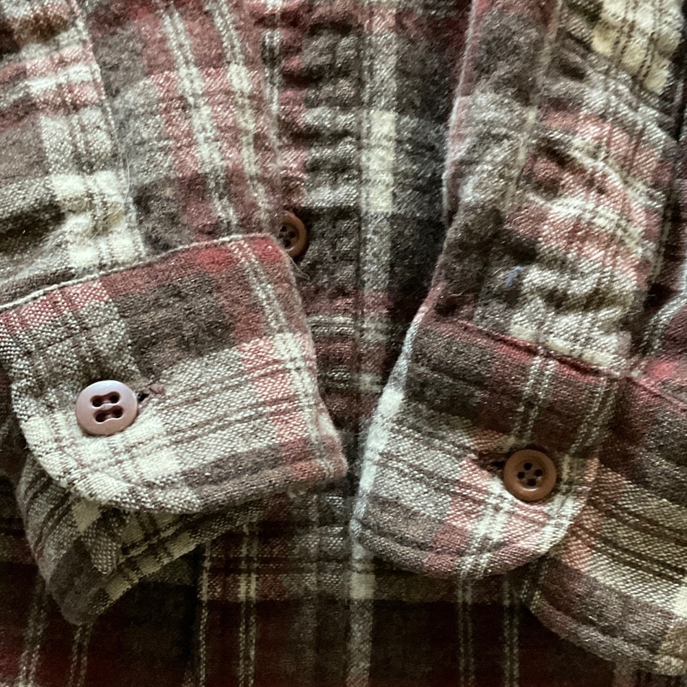 Pendleton Brown and Red Plaid Wool Flannel Shirt - Picture 7 of 9